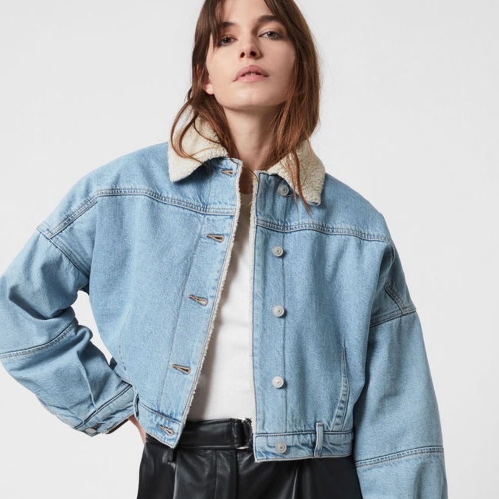 AllSaints Cropped Sherpa Jacket